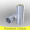 Edelstahlschornstein 1,0mm Premium Längenelement 500 mm m. integr. Wandfutter kürzbar DW 160
