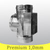 Edelstahlschornstein 1,0mm Premium T-Anschluss 90° inkl. Reinigung gegenüberliegend DW 250