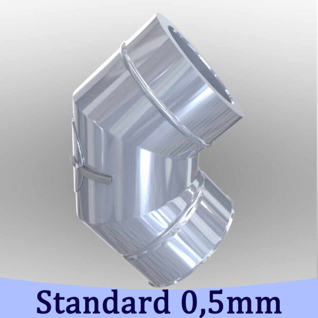 Edelstahlschornstein Winkel 90° mit Revision DW 113