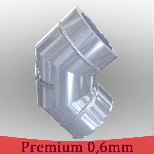 Edelstahlschornstein Winkel 90° mit Revision DW 100
