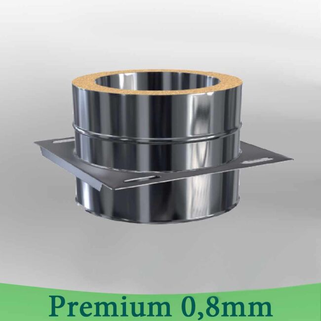 Edelstahlschornstein 0,8mm Premium Grundplatte für Zwischenstütze DW 80