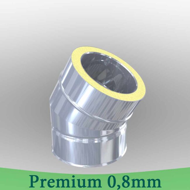 Edelstahlschornstein 0,8mm Premium Winkel 30° DW 100