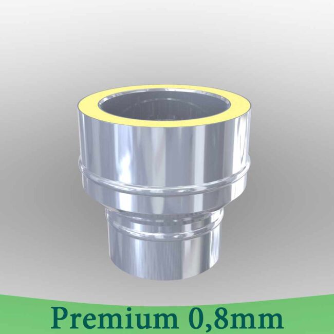Edelstahlschornstein 0,8mm Premium Übergang EW - DW DW 450