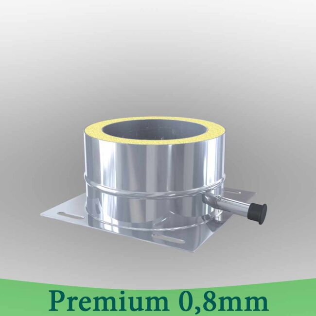 Edelstahlschornstein 0,8mm Premium Grundplatte universal DW 80