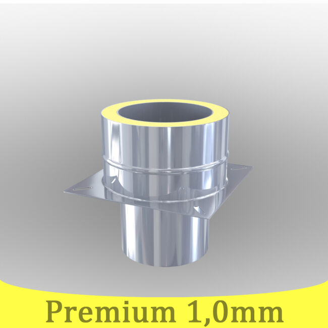 Edelstahlschornstein 1,0mm Premium Grundplatte für Kaminerhöhung 200mm