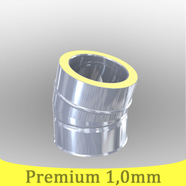 Edelstahlschornstein 1,0mm Premium Winkel 15° DW 500