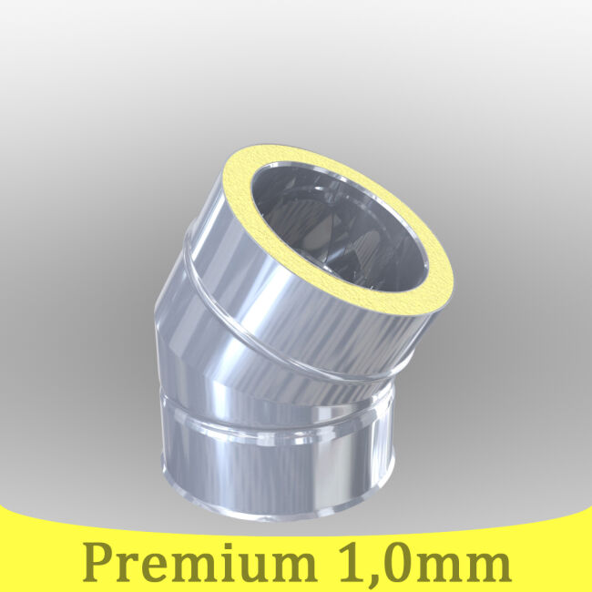 Edelstahlschornstein 1,0mm Premium Winkel 30° DW 150