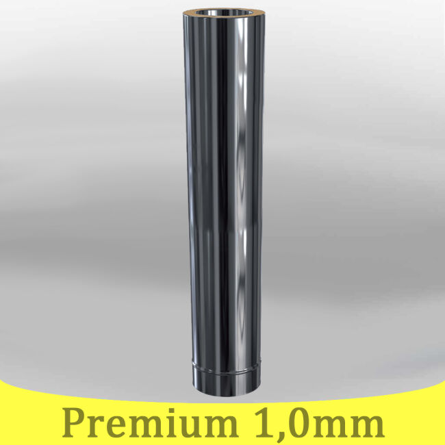 Edelstahlschornstein 1,0mm Premium Längenelement kürzbar 0 1000 mm DW 180