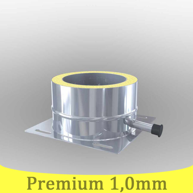 Edelstahlschornstein 1,0mm Premium Grundplatte universal DW 150