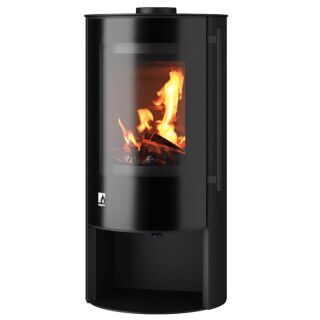 Kaminofen Drooff Aprica 2 Trend Stahl schwarz mit rahmenloser Glasscheibe 