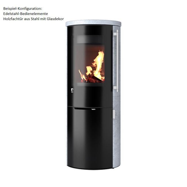 Kaminofen Drooff Aprica 2 Edition Trend Steinverkleidung NatStone mit rahmenloser Glasscheibe