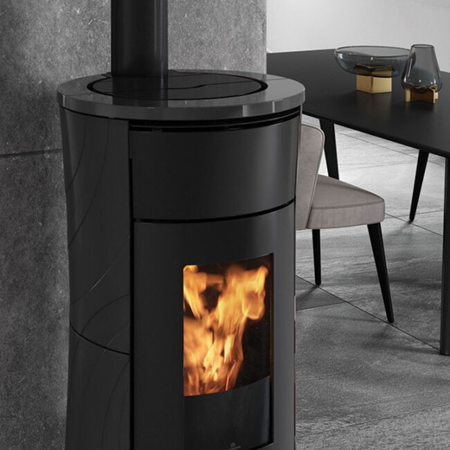 Edilkamin Pelletofen Cherie 11 Evo Air Tight C (RLU) Keramik dunkelgrau