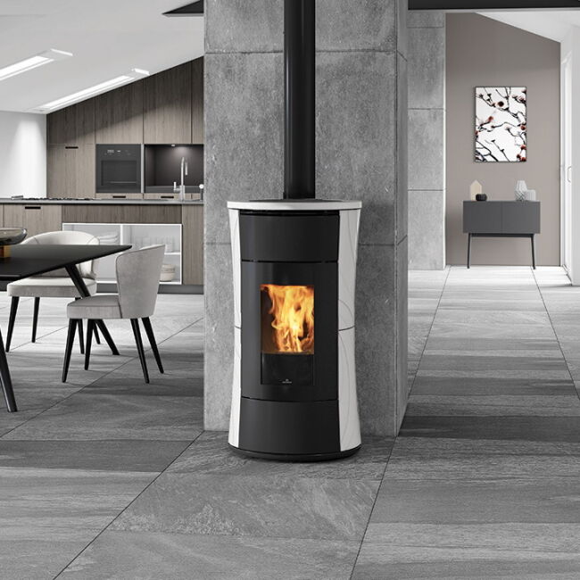 Edilkamin Pelletofen Cherie 9 Evo Air Tight C (RLU) Keramik weiß