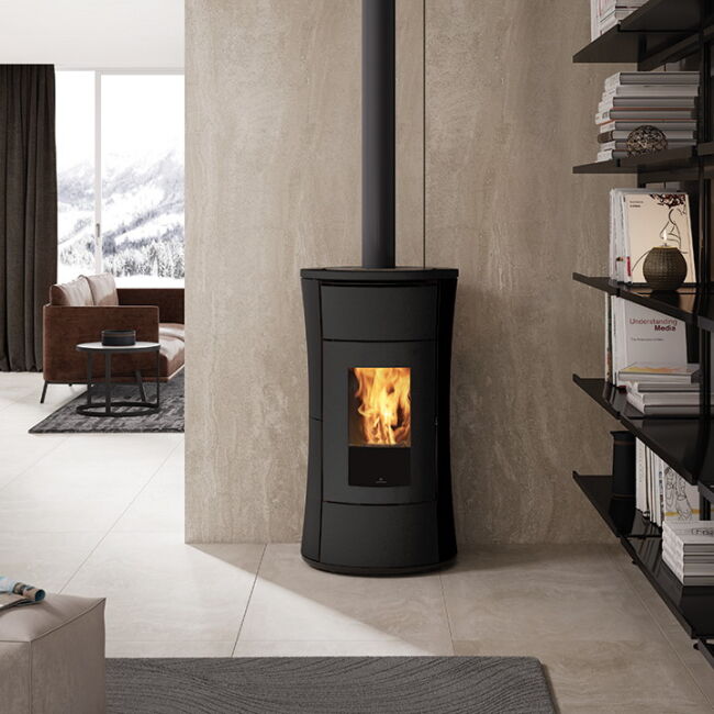 Edilkamin Pelletofen Cherie 9 Evo Air Tight C (RLU) Stahl dunkelgrau