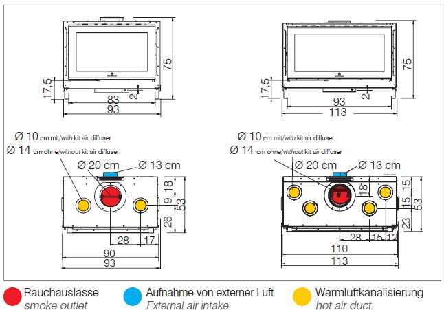 Edilkamin Holz-Kamineinsatz Screen Evo 100