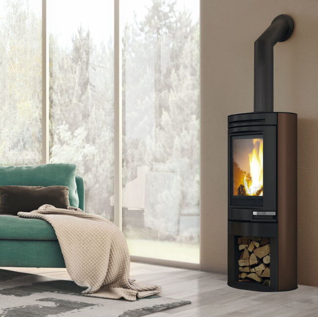 Edilkamin Kaminofen Tally Evo, 8,1 kW Stahl bronze