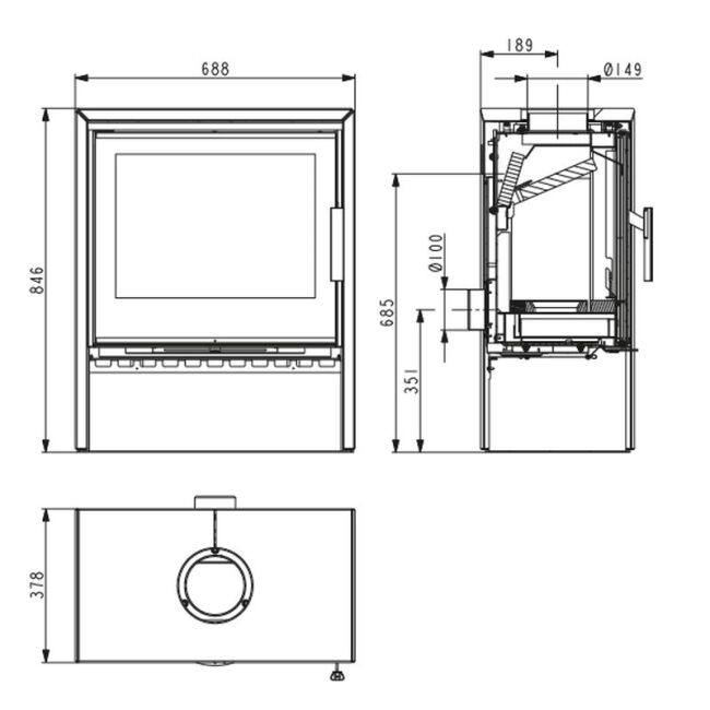 Haas+Sohn Kaminofen Premium CALMA easy perl-schwarz Keramik grau