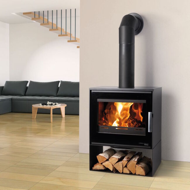 Haas+Sohn Kaminofen Home LONDON II easy, perl-anthrazit, mit Holzfach