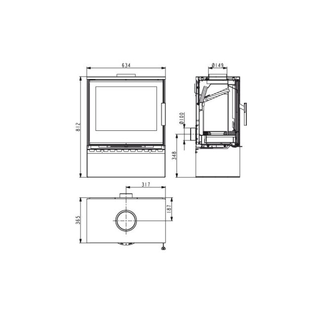 Haas+Sohn Kaminofen Home LONDON II easy, perl-anthrazit, mit Holzfach