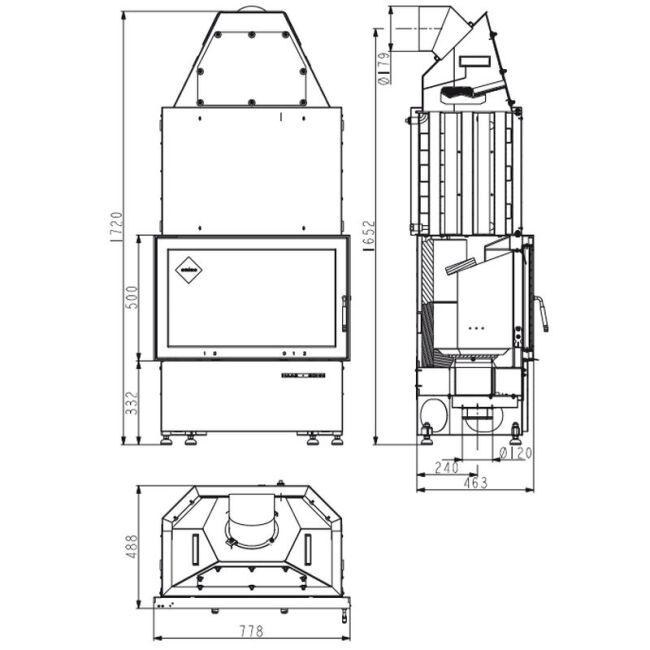 Haas+Sohn wasserführender Kamineinsatz Home AQUA