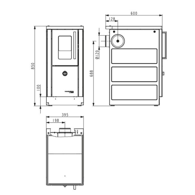 Haas+Sohn Küchenherd Premium HSD 40.5 SF Stahlkochplatte, weiß