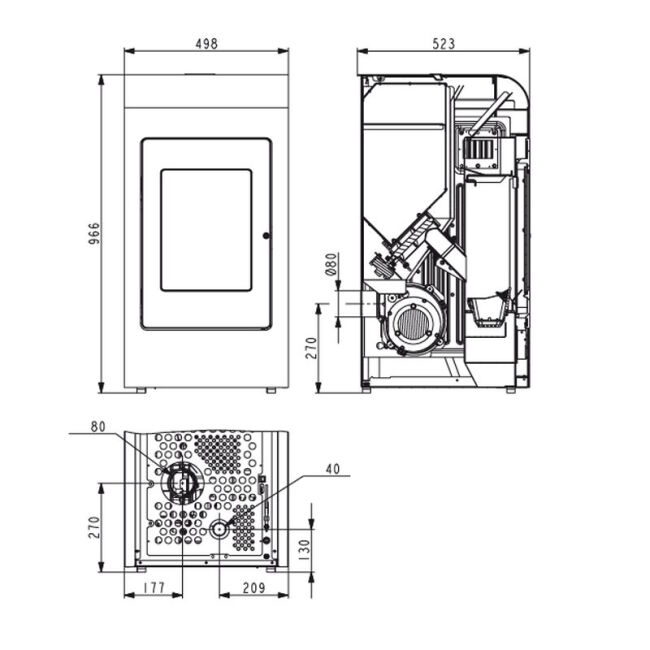 Haas+Sohn Pelletofen Home HSP 2.17 HOME-II perl-grau