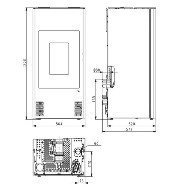 Haas+Sohn Pelletofen Premium HSP 4.0-F1 RLU KV inkl. 2R