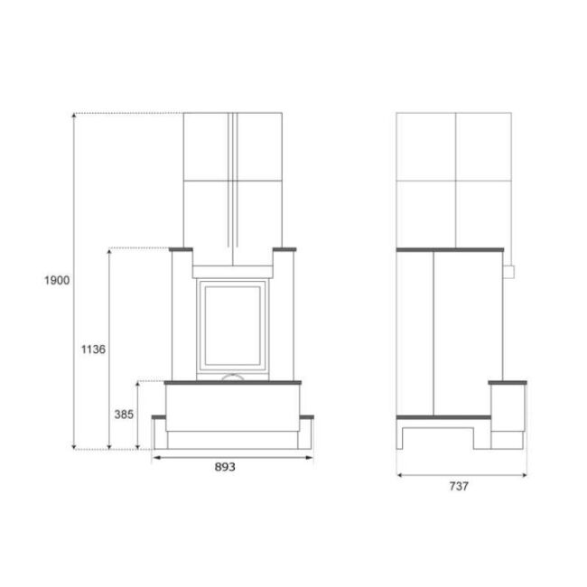Haas+Sohn Kaminbausatz Home ROMA II Steinsims Ruivina
