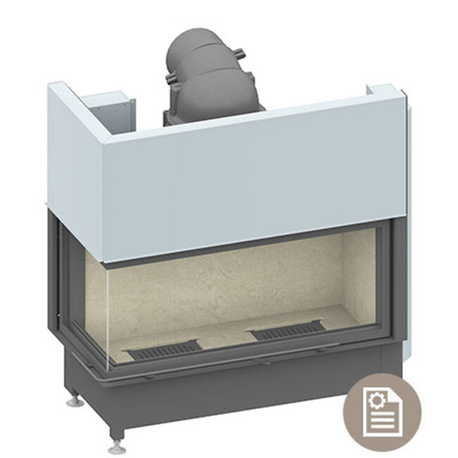 Camina Schmid Kamineinsatz Ekko L 100h, 1-teiliges Glas 45 cm