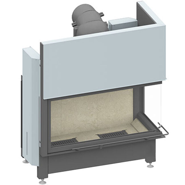 Camina Schmid Kamineinsatz Ekko R 100h, 2-teiliges Glas 57 cm