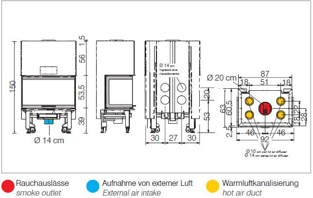 Edilkamin Kamineinsatz Windo3 85, 13,2  kW