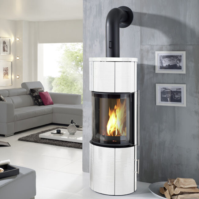 Kaminofen Koppe Nexus Midi 7 Korpus schwarz, weiß-glänzend