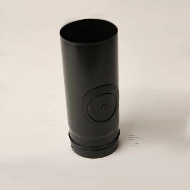 Pellet-Rohr 250 mm DN 125 mm mit Revisionsöffnung, matt schwarz emailliert
