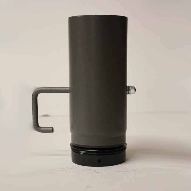 Zuluft-Pelletrohr 250 mm DN 80 mm mit Absperrklappe, gussgrau emailliert