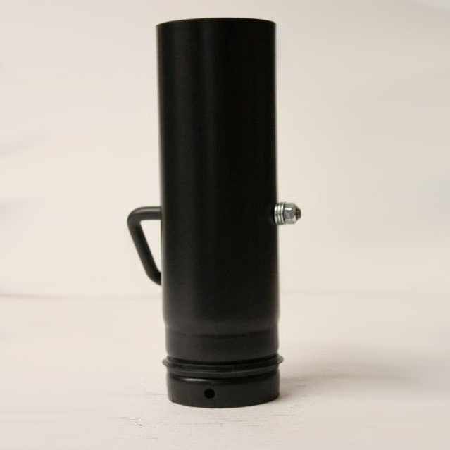 Zuluft-Pelletrohr 250 mm DN 100 mm mit Absperrklappe, matt schwarz emailliert