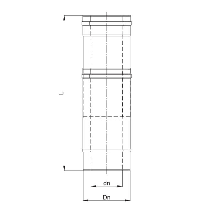 Luft Abgas System konzentrisch Justierelement 470-650mm lackiert DN 60/100