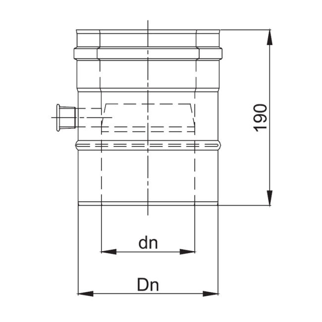 Luft Abgas System konzentrisch Längenelement mit Kondensatableiter DN 80/125