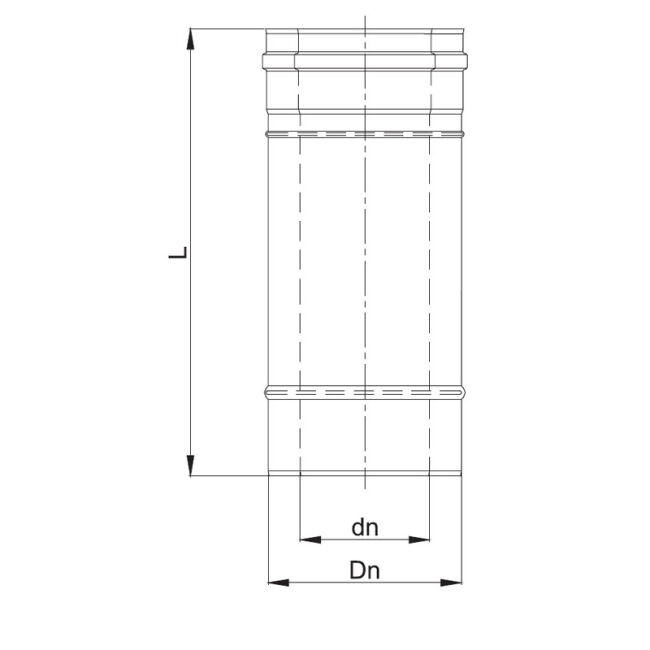 Luft Abgas System konzentrisch Längenelement 1000mm DN 60/100