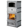 Kaminofen Lotus 2080 Grundmodell mit Specksteinseiten inklusive Warmhaltefach 2280 Farbe grau