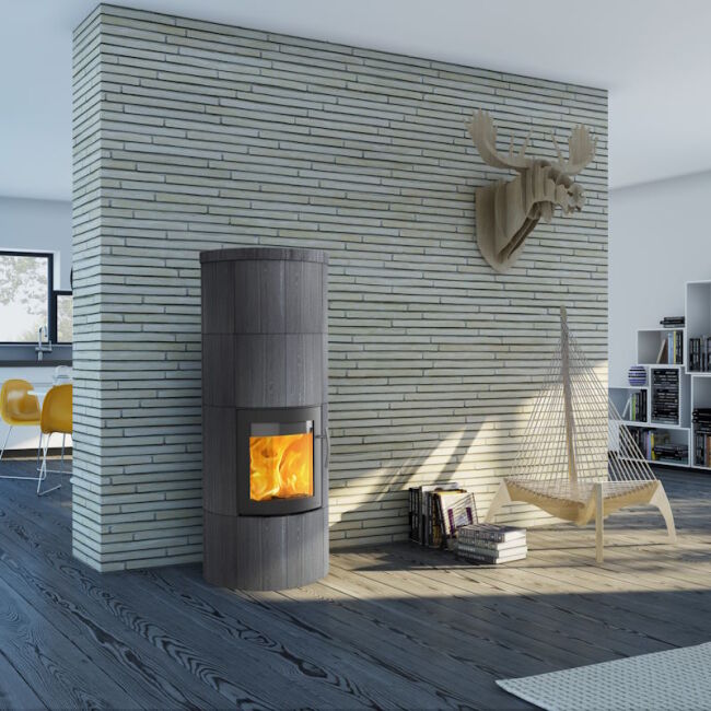 Kaminofen Lotus M2 mit Natursteinverkleidung inkl. PowerStone