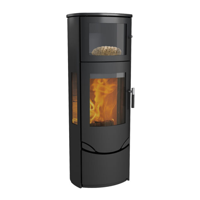 Kaminofen Lotus Prio 7 M mit Backfach mit Seitenglas Indian Night
