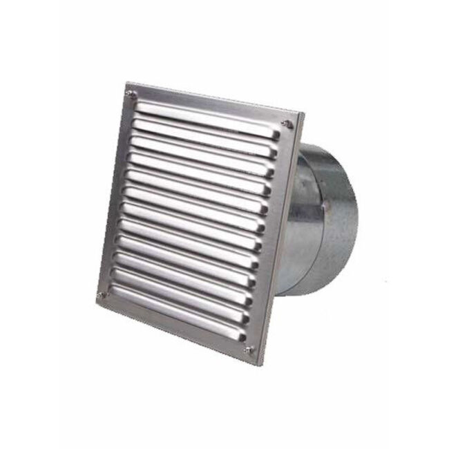 CB Außenluftgitter 21x21 mit Stutzen 150 mm Edelstahl