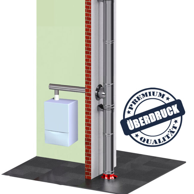 Außenschornstein ST05 für Überdruck Kaminfuß / Bodenkonsole universal
