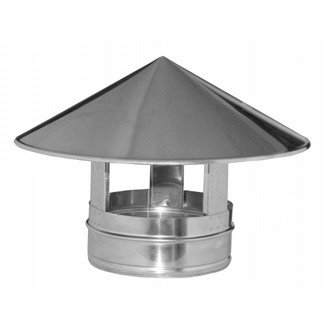 DINAK Edelstahlschornstein Regenhaube Flach SW Ø150