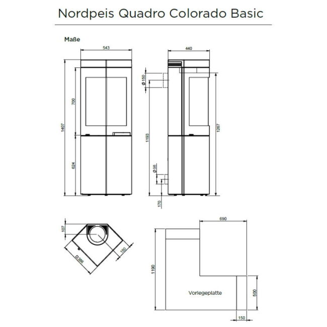 Nordpeis Kaminofen Quadro Colorado
