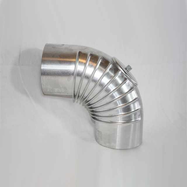 Aluminium-Bogen 45° DN 130 mm, mit Reinigungsöffnung