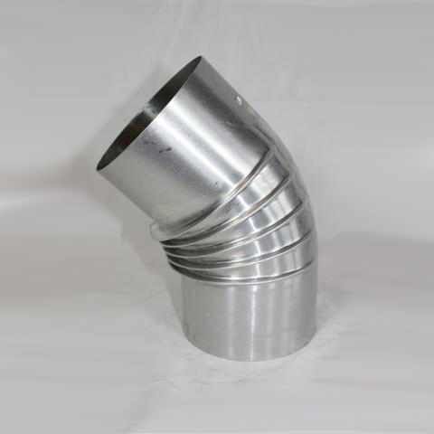Aluminium-Bogen 90° DN 150 mm, ohne Reinigungsöffnung
