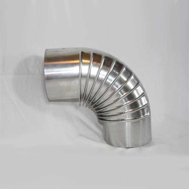 Aluminium-Bogen 90° DN 180 mm, ohne Reinigungsöffnung