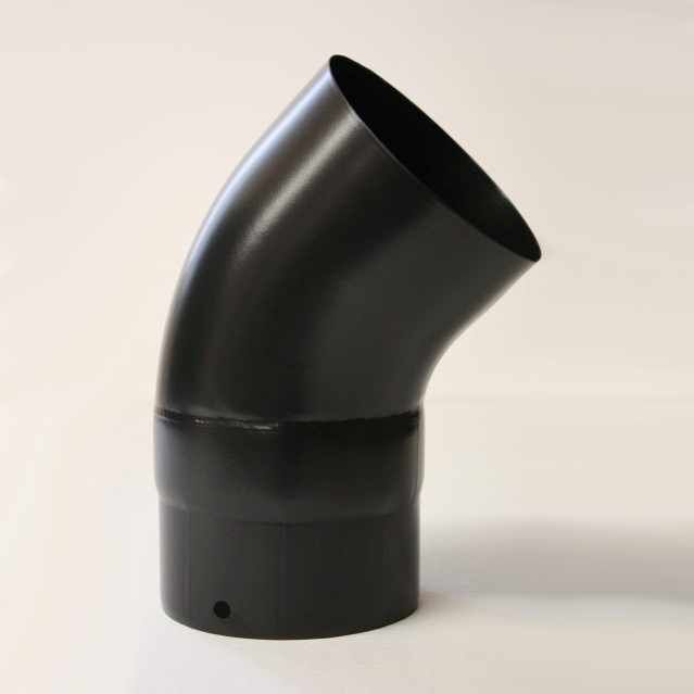 Bogen 45° DN 110 mm glatt ohne Reinigungsöffnung, High-Quality-Line matt schwarz