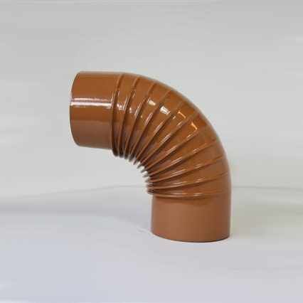 Rauchrohr-Bogen 90° DN 130 mm Standard-Line havanna emailliert, ohne Reinigungsöffnung